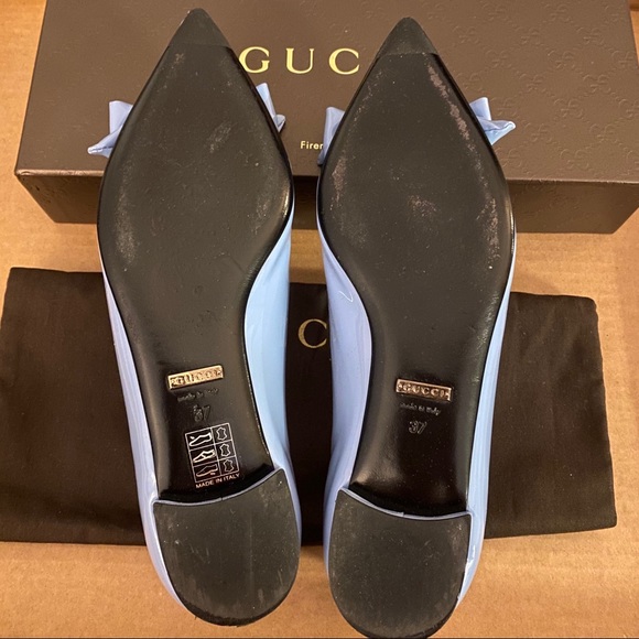 Gucci light blue patent leather ballerina flats - Picture 3 of 6